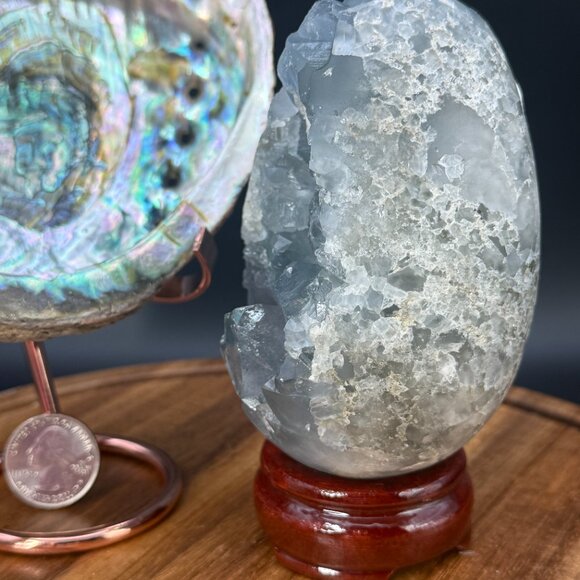 Celestite Egg Soothing Crystal Natural Blue Angelic Energy Inner Peace Meditatio - Picture 3 of 8